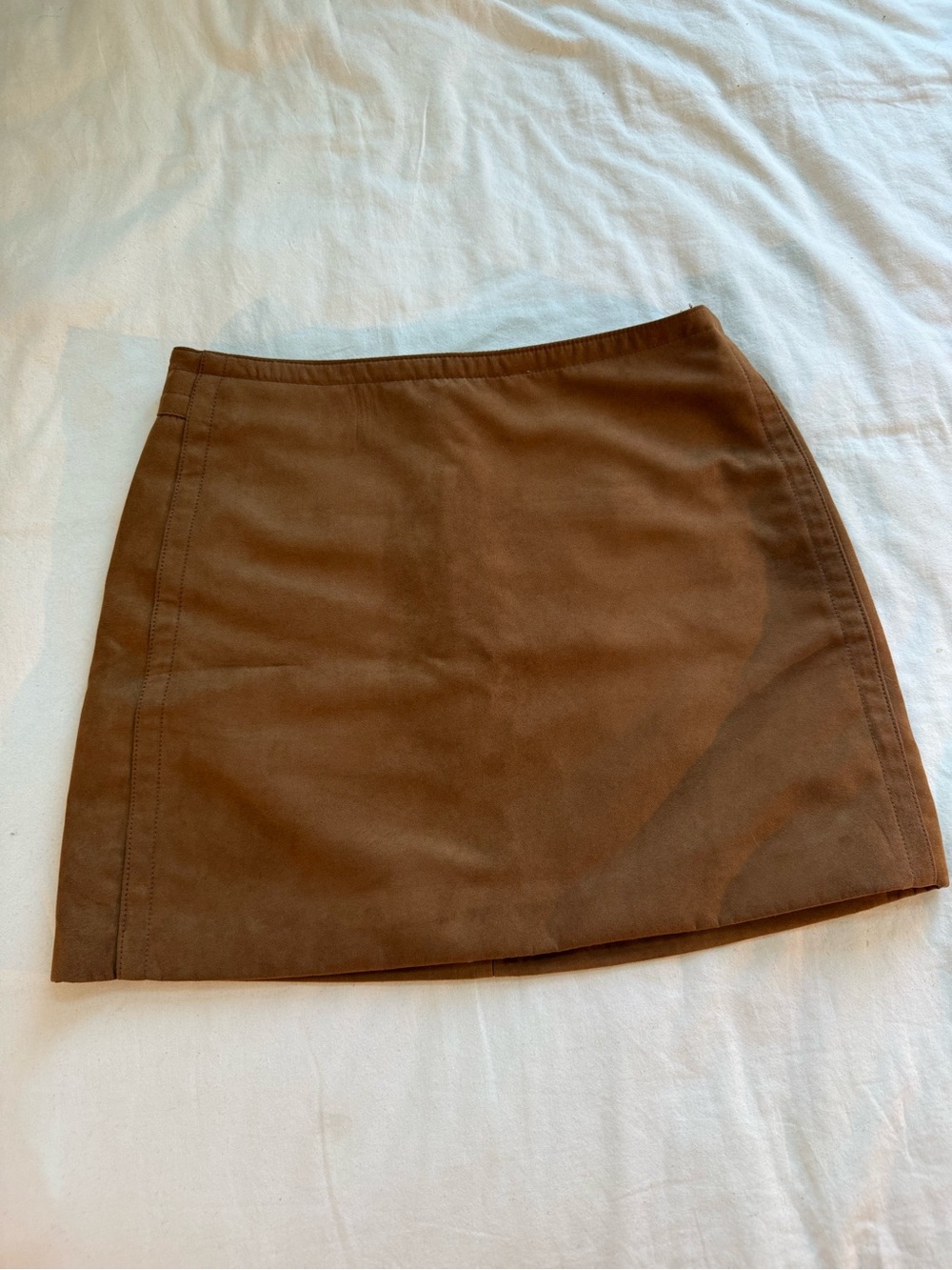 H&M Brown Suede-Look Mini Skirt